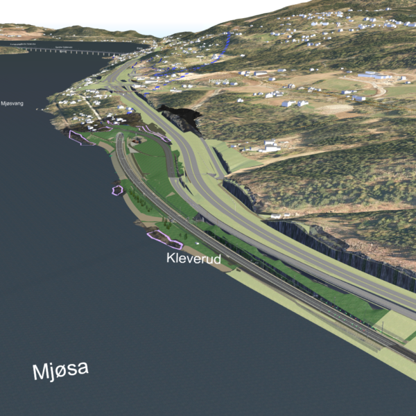 Intercity Dovrebanen Kleverud Sorli Utsnitt Mjosa 3 D modell